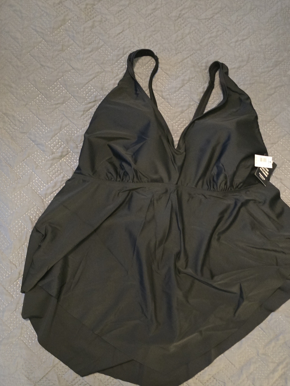 Torrid Black V-Neck Tankini Top